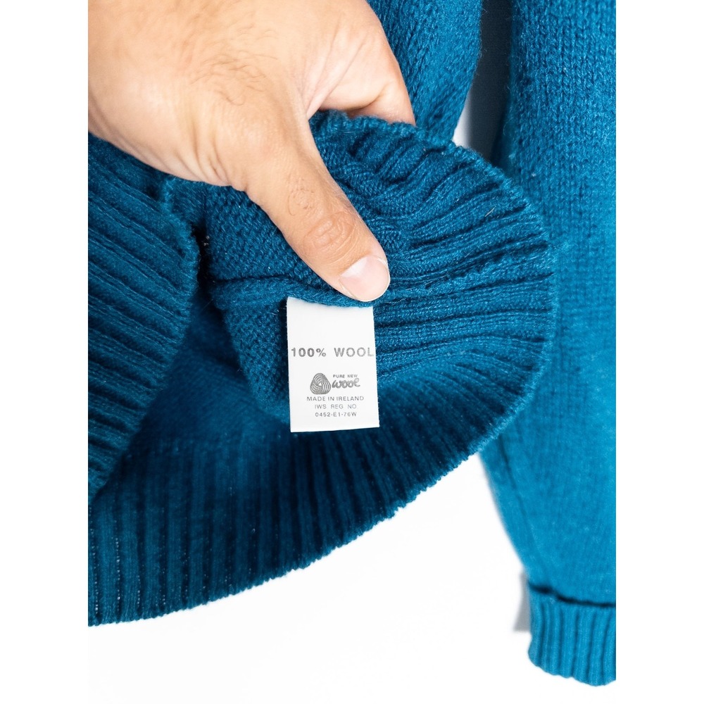 VTG LL Bean Sweater Mens XL Blue Knit Wool Ireland Pullover Fisherman Granpa - Picture 9 of 9